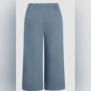 Wide leg elastic waist pocket trousers